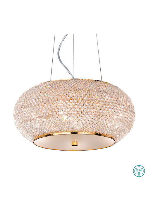 Ideal Lux Πολυέλαιος με Κρύσταλλα Χρυσός 082172